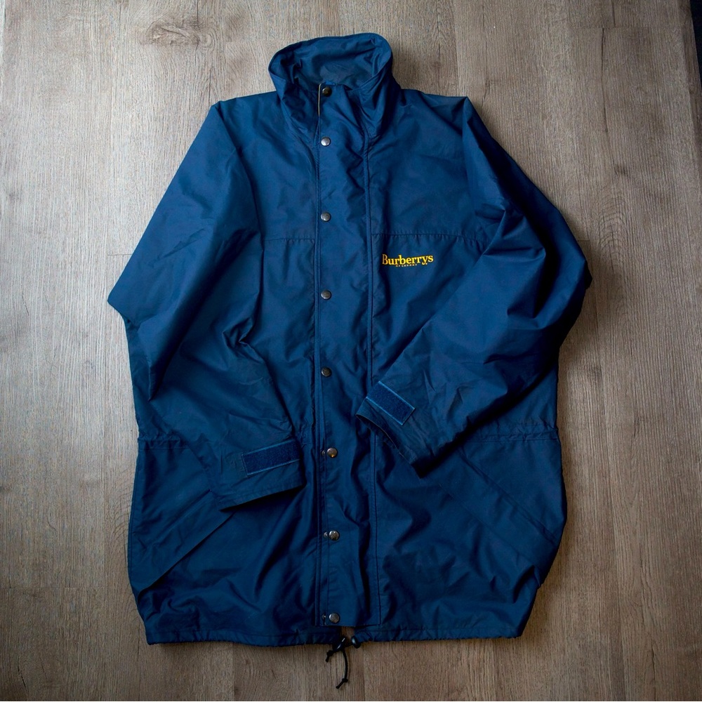 Burberrys of London Burberry Navy Blue and Yellow Coat